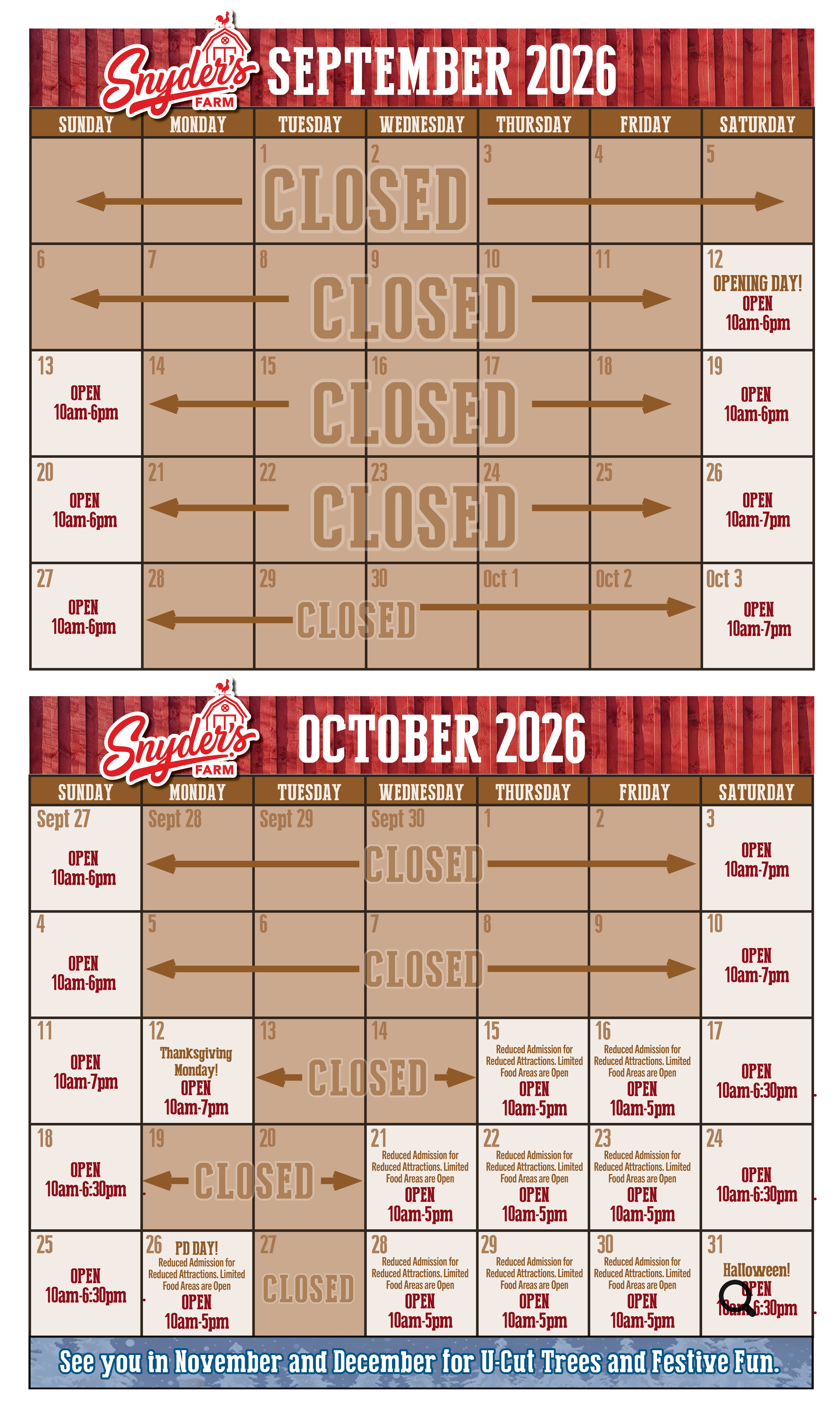 Snyders Farm 2025 Calendar: Dates & Hours Open